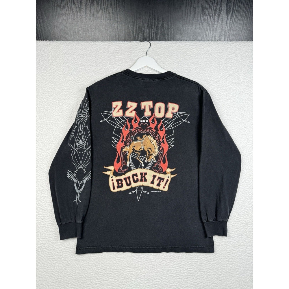 + Vintage 2002 ZZ Top Buck It! Long Sleeve Shirt - men's Medium
